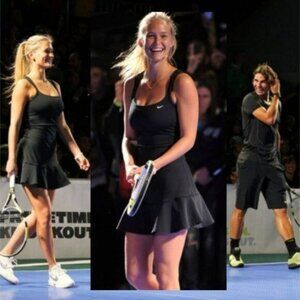 NWT Nike tennis dress w/ Bra skirt black S Small - SO PRETTY!